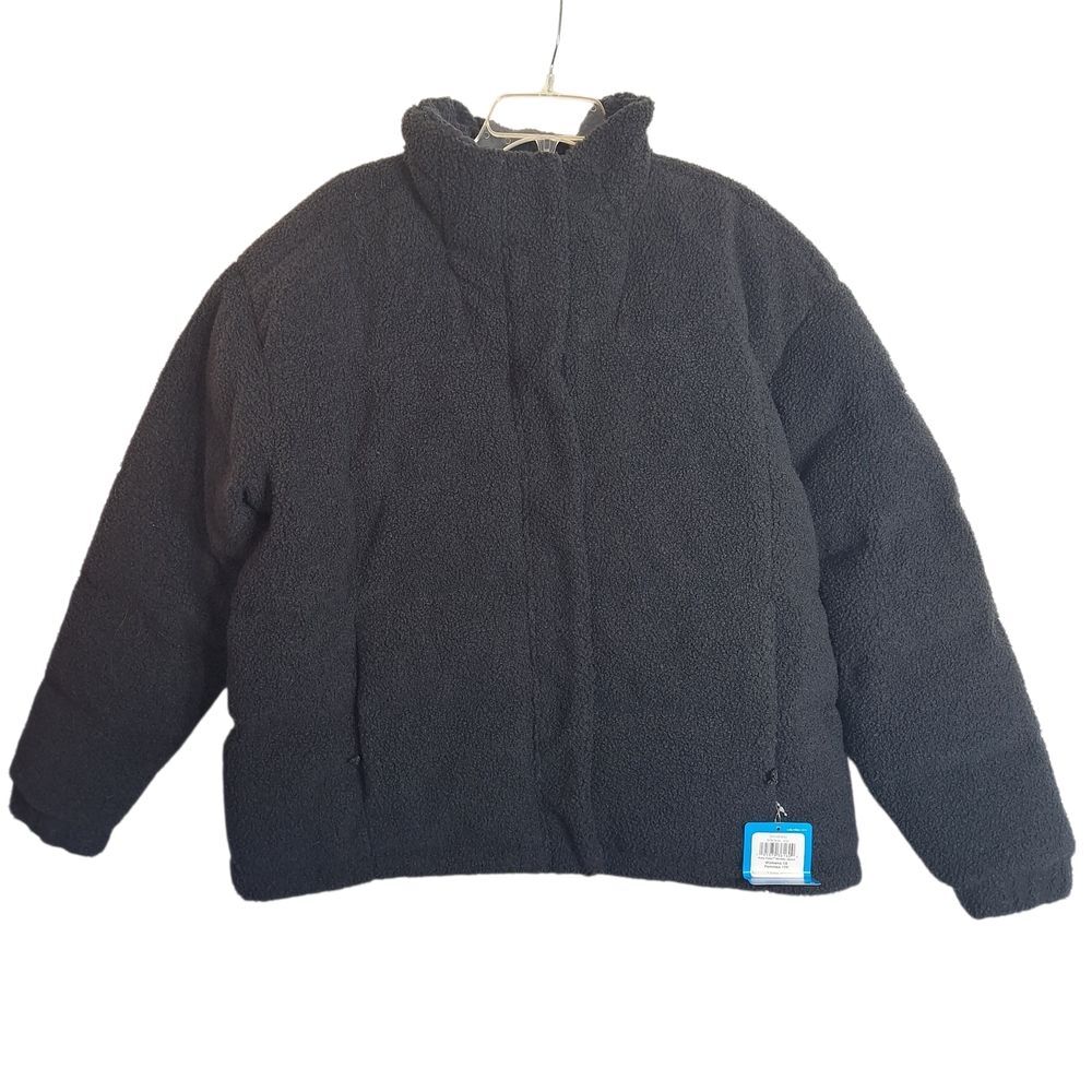 Columbia Teddy Bear Zip Jacket Black Eco Friendly Warm Winter 1X Womens